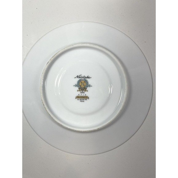 5 Noritake Japan Inverness Saucer 6716 Blue Flowers Platinum Rim Contemporary - Picture 6 of 6